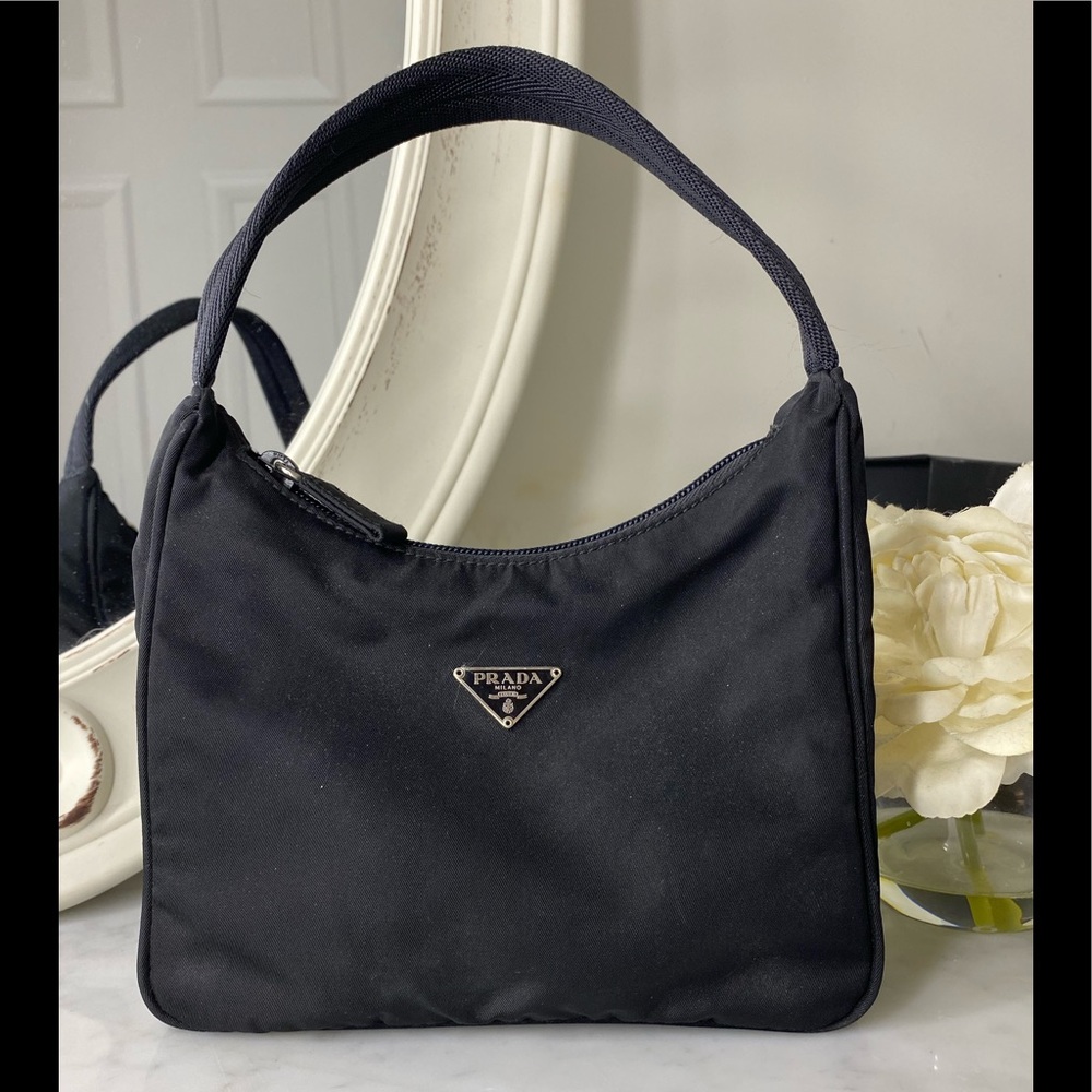 Prada Nylon Mini Shoulder Bag (Black)